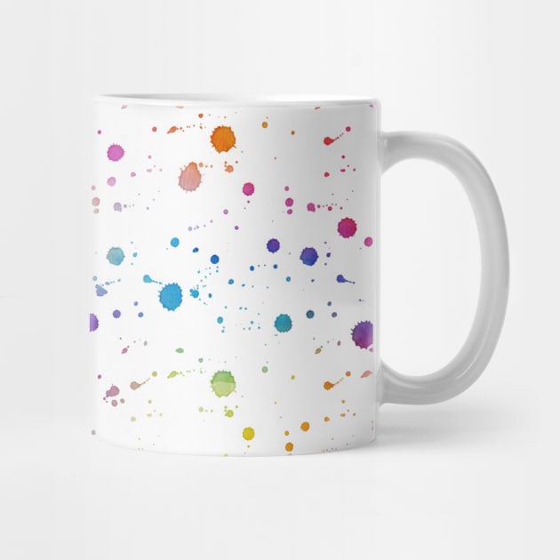 Small Rainbow Bright Pastel Watercolor Drops, Splatters and Dribbles by podartist